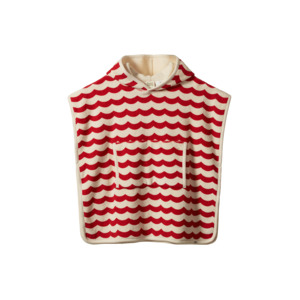 Nature Baby Poncho Towel (Waves Red Print)
