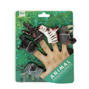 Rex London Animal Finger Puppets Set of 5 (Safari)