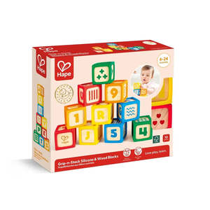 Gift Ideas For Toddlers: Hape Grip-n-Stack Silicone & Wood Blocks