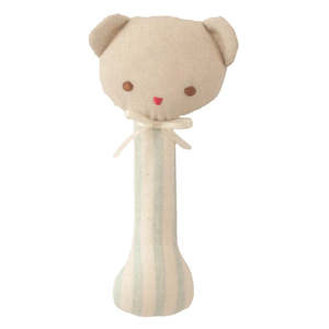 Gift Ideas For New Baby: Alimrose Ted Stick Rattle (Sage Stripe)