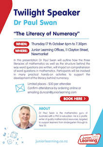 Maths: Twilight Speaker - The Literacy of Numeracy - Dr Paul Swan