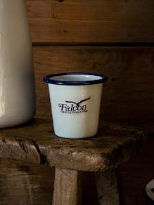 Falcon Enamel Mini Tumbler 6cm White/Blue