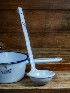 Dishy Enamel Ladle 30cm White