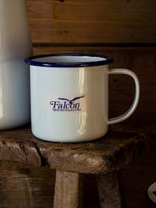 Falcon Enamelware: Falcon Dishy Mug 350ml White/Blue