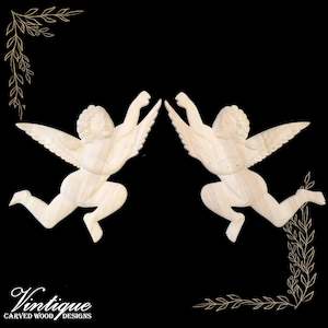 Winged Angels wooden Applique 30cm x 25m ((each) sold in pairs)