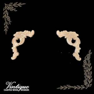 Balmoral Scrolls Carved wood Appliques (sold in pairs) 16cm x 12cm