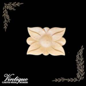 By Size 0 100mm: Rectangle Flower medallion Furniture wood applique Onlay  5cm x 7cm