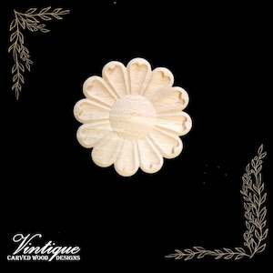 By Size 0 100mm: Daisy Petals Furniture wood applique Onlay  10cm Diameter