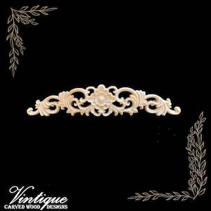 Princess Flower  Centre Wooden Applique 20cm x 4cm