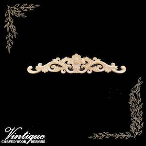 By Size 201mm To 300mm Small: Ye  Royal Garden Flower  Centre Wooden Applique 30cm x 8cm