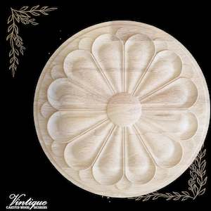 By Size 201mm To 300mm Small: Daisy Furniture wood applique Onlay  30cm Diameter