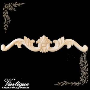 Wheat Scroll Centre Wooden Applique 40cm x 6cm