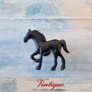Black Beauty HORSE drawer & dresser Knob 58mm x 54mm
