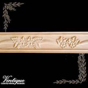 Bouquet & Ribbon wood border trim moulding 80mm wide