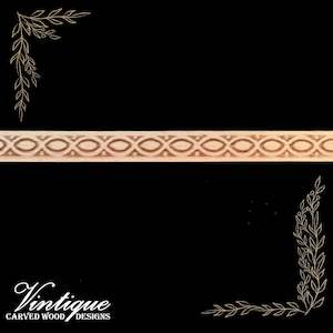 Half Moon Helix pattern carved Wood furniture trim moulding 11mm wide