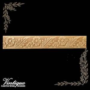 Leaf & Flowers Wood border moulding 38mm wide