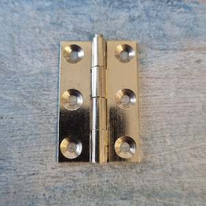 Vintage Metal Hardware: Solid Brass Fixed Pin Butt hinge for cabinets 38mm high