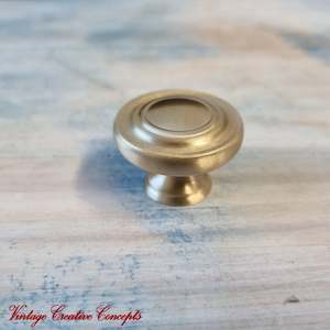 Vintage Knobs For Drawers And Cabinets: Firenze Series Solid Brass Ringed Cabinet knob Handle 32mm dia