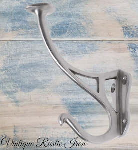 Polished Iron Disc Coat & Hat Hook 115mm x 90mm