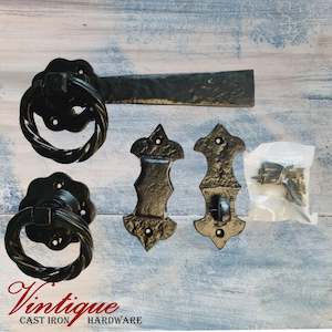 Heavy Duty Cast Iron Gate latch set 187mm Long