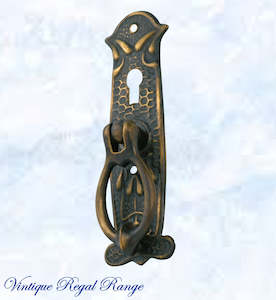 Regal Keyhole Drop Ring Antiqued Brass Drawer handle