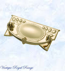 Regal Victorian large Square swing Polished Brass Drawer handle