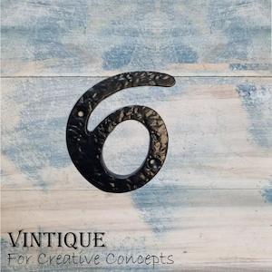 Cast Iron house or letterbox number "6" 100mm