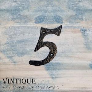 Cast Iron house or letterbox number "5" 100mm