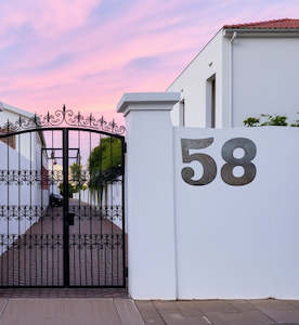 Metal Letters And Numbers: 400mm (15.75") Corten Steel Street & letterbox Numbers