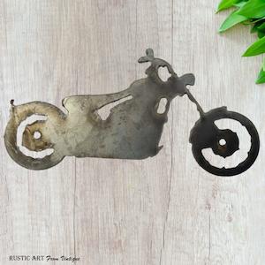 Rustic Steel Motorbike art 180mm x 90mm