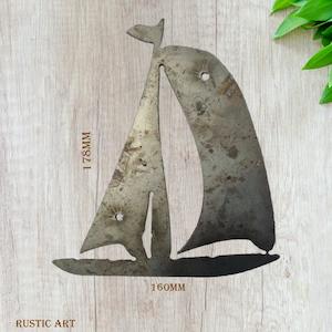 SAIL BOAT Rusty metal 178mm x 160mm
