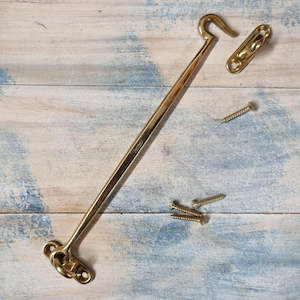 Antique Gold Old Gold Or Worn Brass: Solid Brass Cabin Hook 200mm long