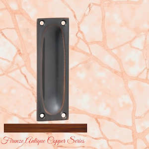 Classico Antiqued Copper Flush Pull door handle 88mm x 28mm