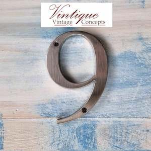 100mm Alloy Anodised Silver Street Numbers: 100mm Anodised alloy silver Number "9" (Nine)