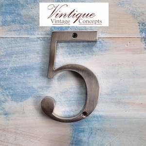 100mm Anodised alloy silver Number "5" (Five)