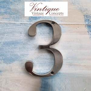 100mm Anodised alloy silver Number "3" (Three)