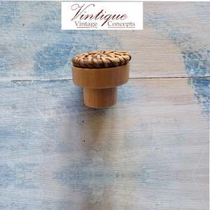 Vintage Wood: Rattan / Wood Furniture knob 35mm