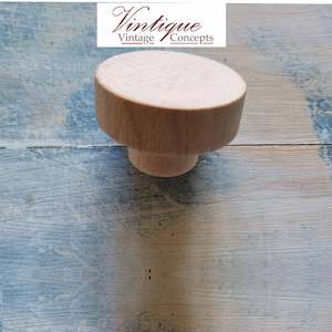 Vintage Wood: Natural Wood furniture knob 50mm