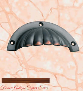 Vintage Cup Furniture Handles: Regal Antiqued Copper Scallop Cup Drawer pull
