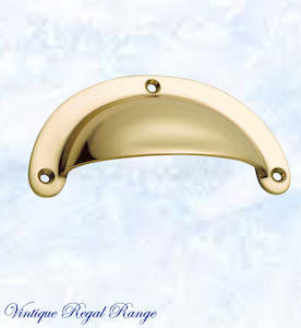 Vintage Cup Furniture Handles: Regal Polished Brass Classico Teardrop Cup Drawer pull