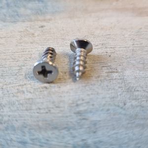 Stainless steel Silver wood screws M4 12mm (packet of 10) phillipshead