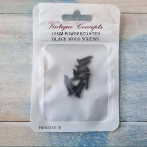 Screws Nails Wall Plugs Etc: Powdercoated M3 Black wood screws 10mm (packet of 10)
