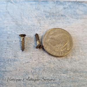 Screws Nails Wall Plugs Etc: Antique Solid Brass flat head wood screws 1/2''(12.7mm) 4 gauge (pkt10)