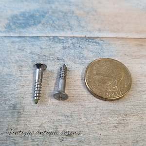 Antique Chrome plated Brass wood screws 3/4''(19.05mm) 6 gauge (pkt20)