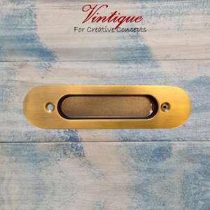 Vintage Flush Pulls: Milano Flush Pull door handle double sided Brass Colour 147mm x 39mm