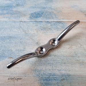 Vintage Coat Hooks: Stainless Steel Boat Cleat 110mm Long