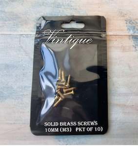 Furniture Hardware Assorted Items: Solid Brass wood screws 10mm (packet of 10) M3