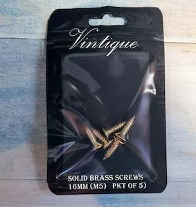 Solid Brass wood screws 16mm (packet of 5)