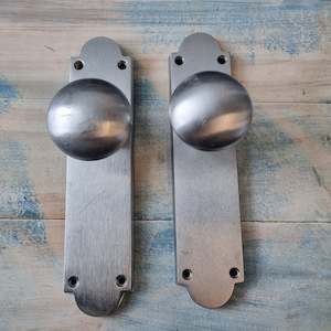 Furniture Wardrobe Door Handles: recycled satin chrome door knobs (pair) 200mm long