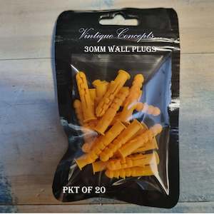 Vintage Hardware Miscelanious: Plastic tappered wall plugs (packet of 20)